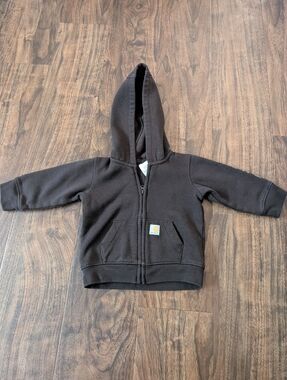Carhartt 6 Months Infant Brown Hooded Zip-Up Fleece Sweatshirt Jacket